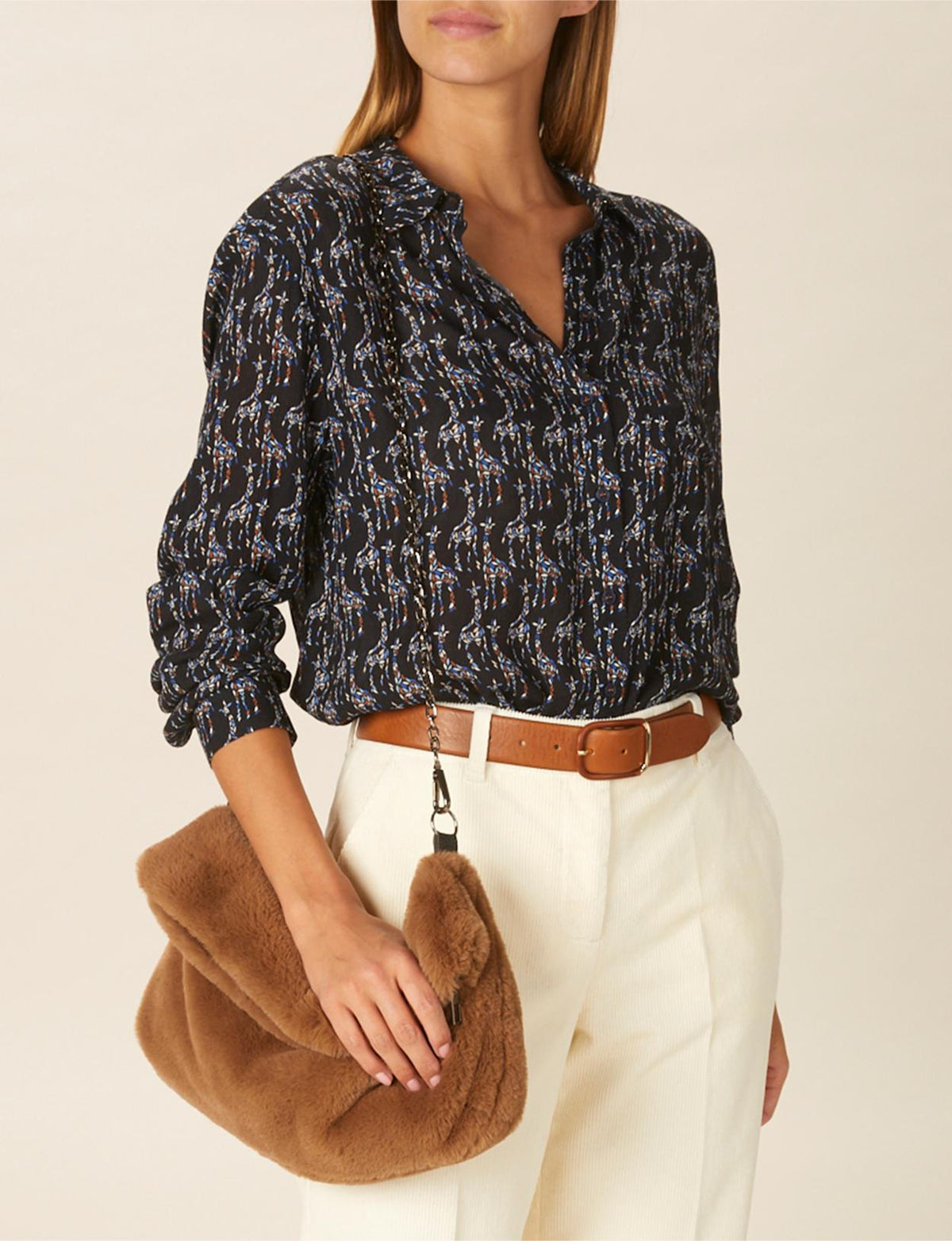 Oversized Shirt With Chest Pocket In Blue - Blauw