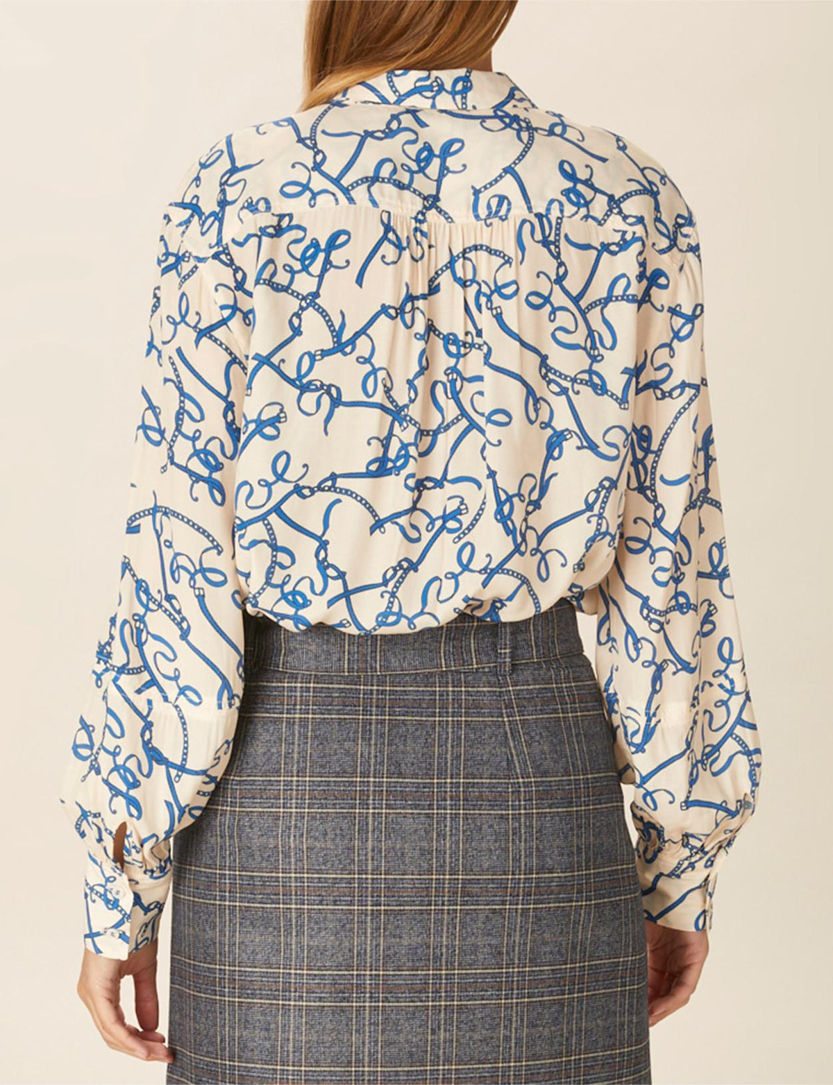 Oversized Balloon Sleeve Shirt In White - Wit