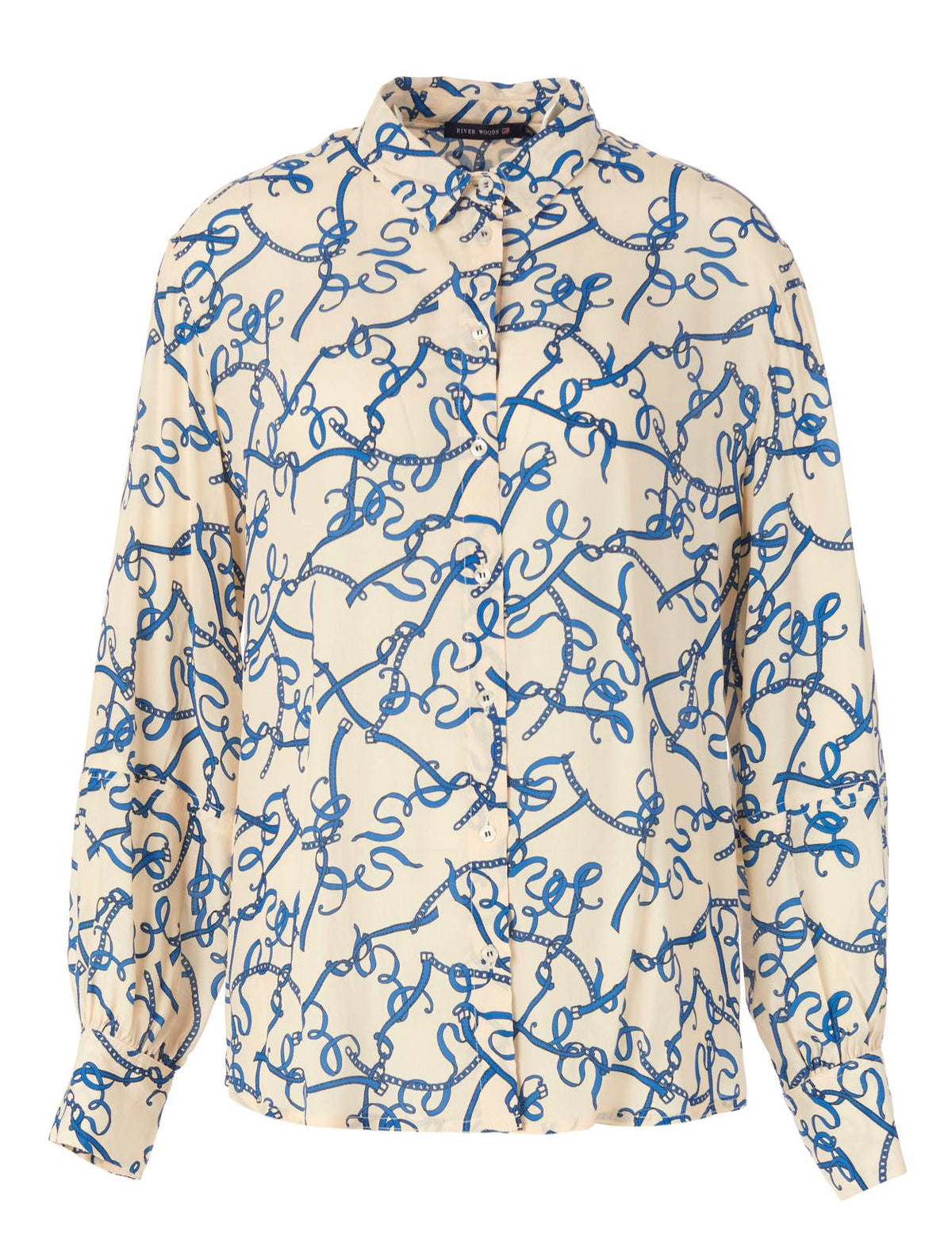 Oversized Balloon Sleeve Shirt In White - Wit