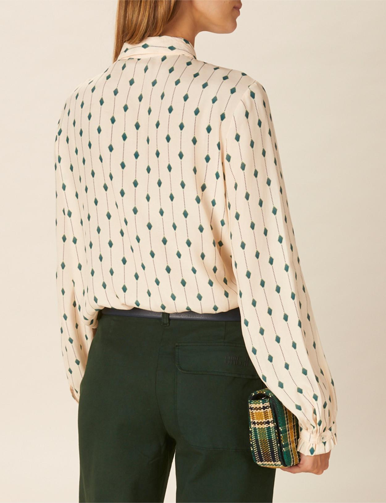 Viscose Tie Shirt In White - Wit