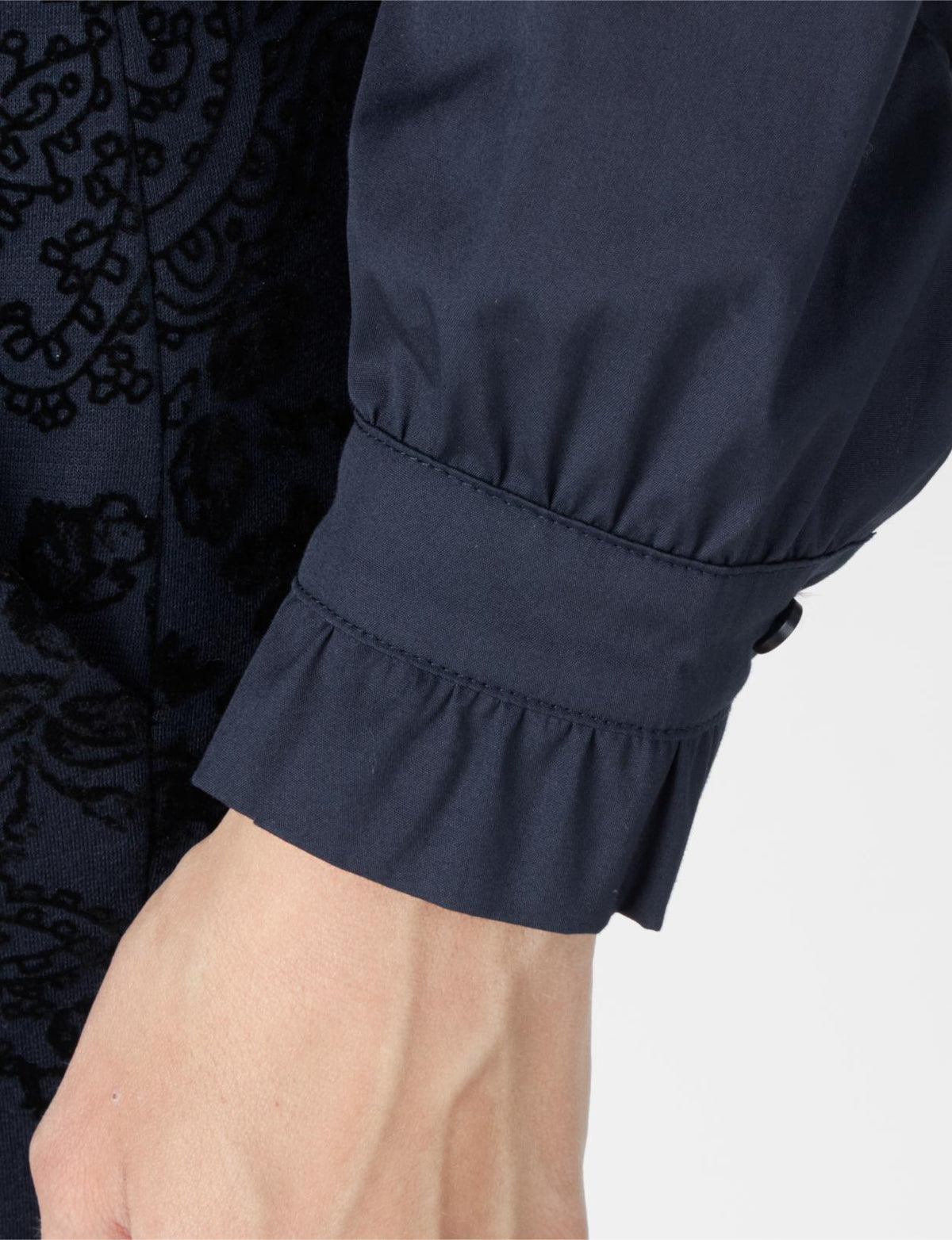 Cotton Bow Tie Shirt In Blue - Blauw