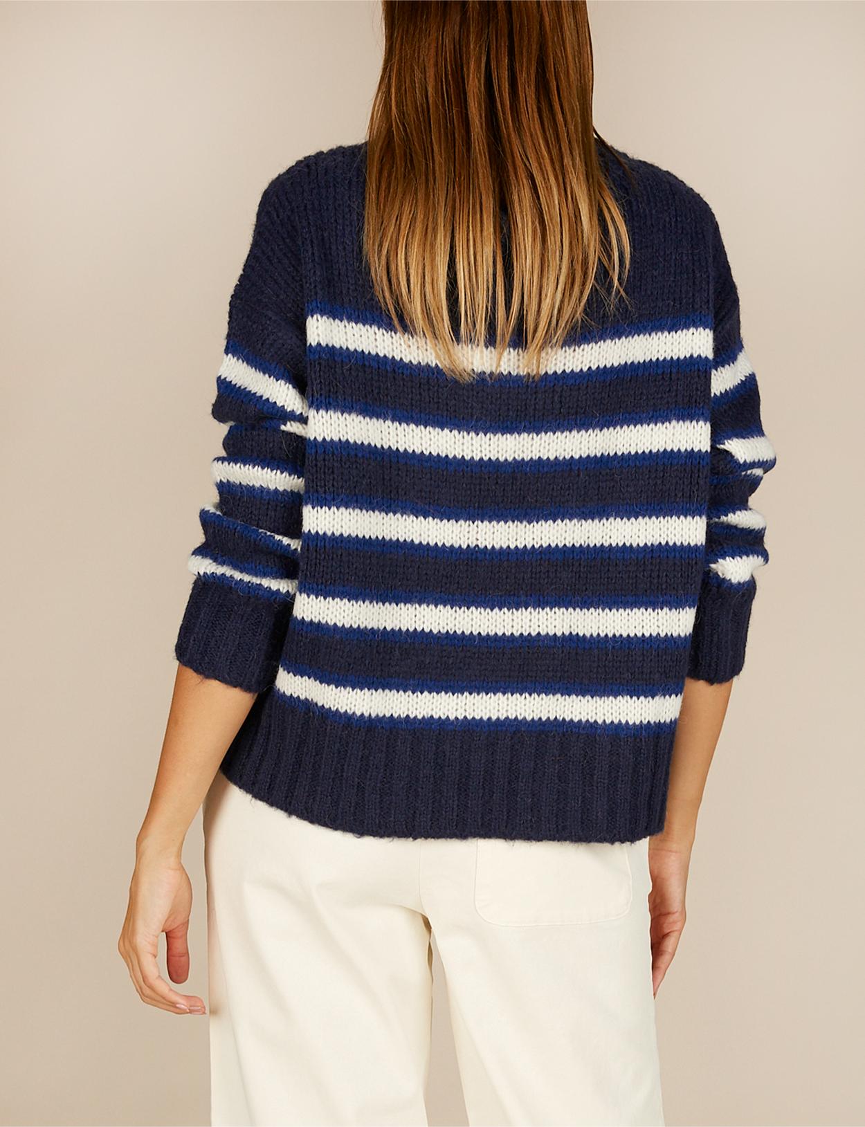 Striped Pullover In Blue - Bleu