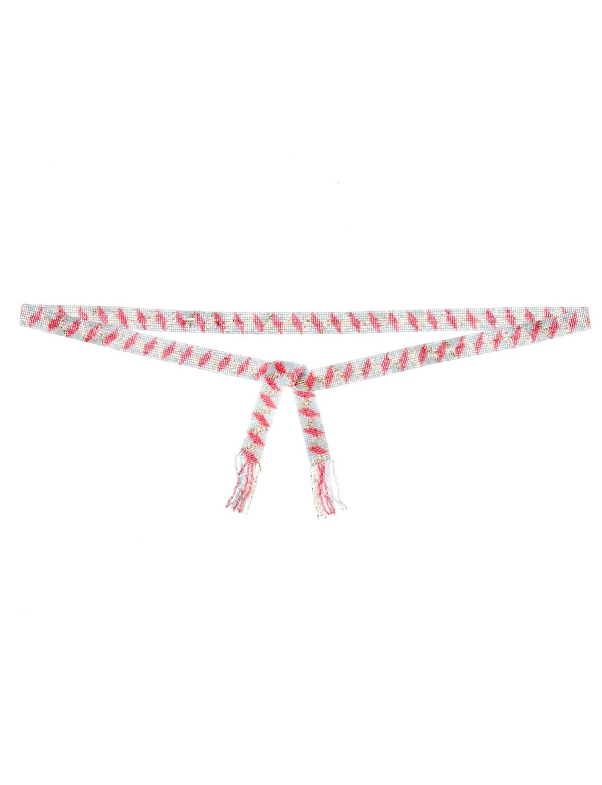 Beaded Belt In Pink - Roze