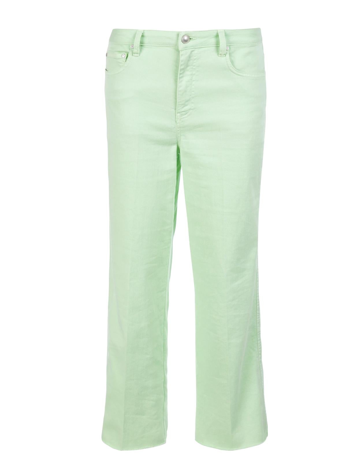 Wide Cotton Pants In Green