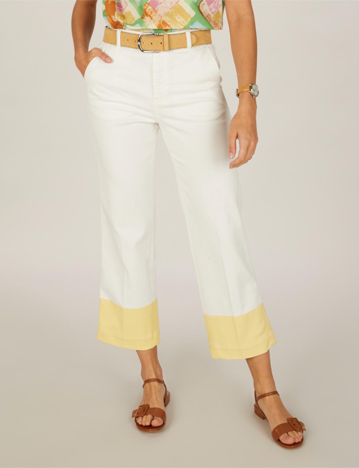 Wide Cotton Pants In White