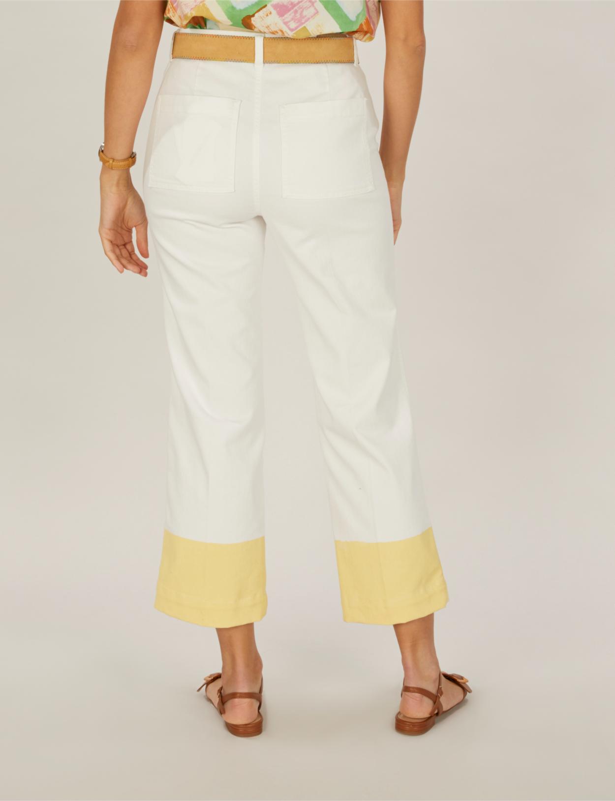 Wide Cotton Pants In White