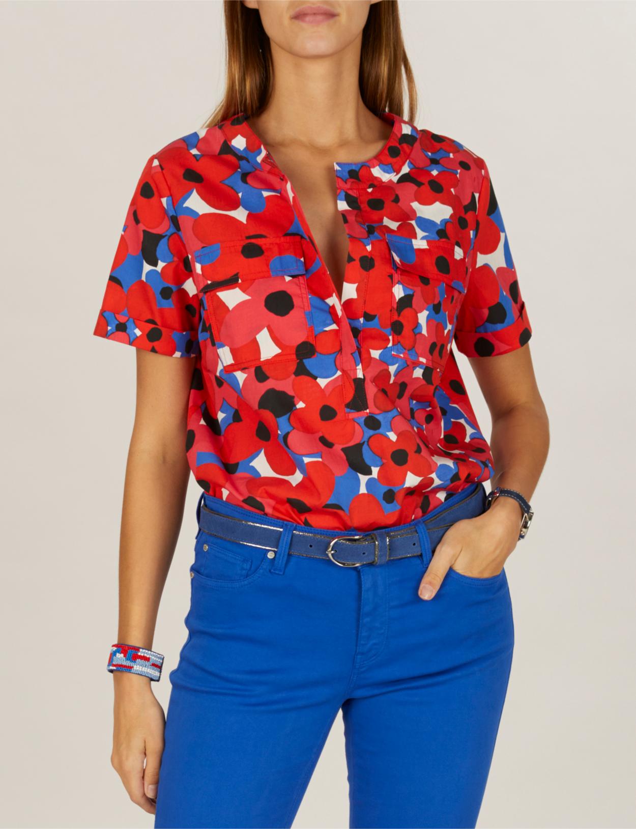 Shirt With Chest Pockets In Red