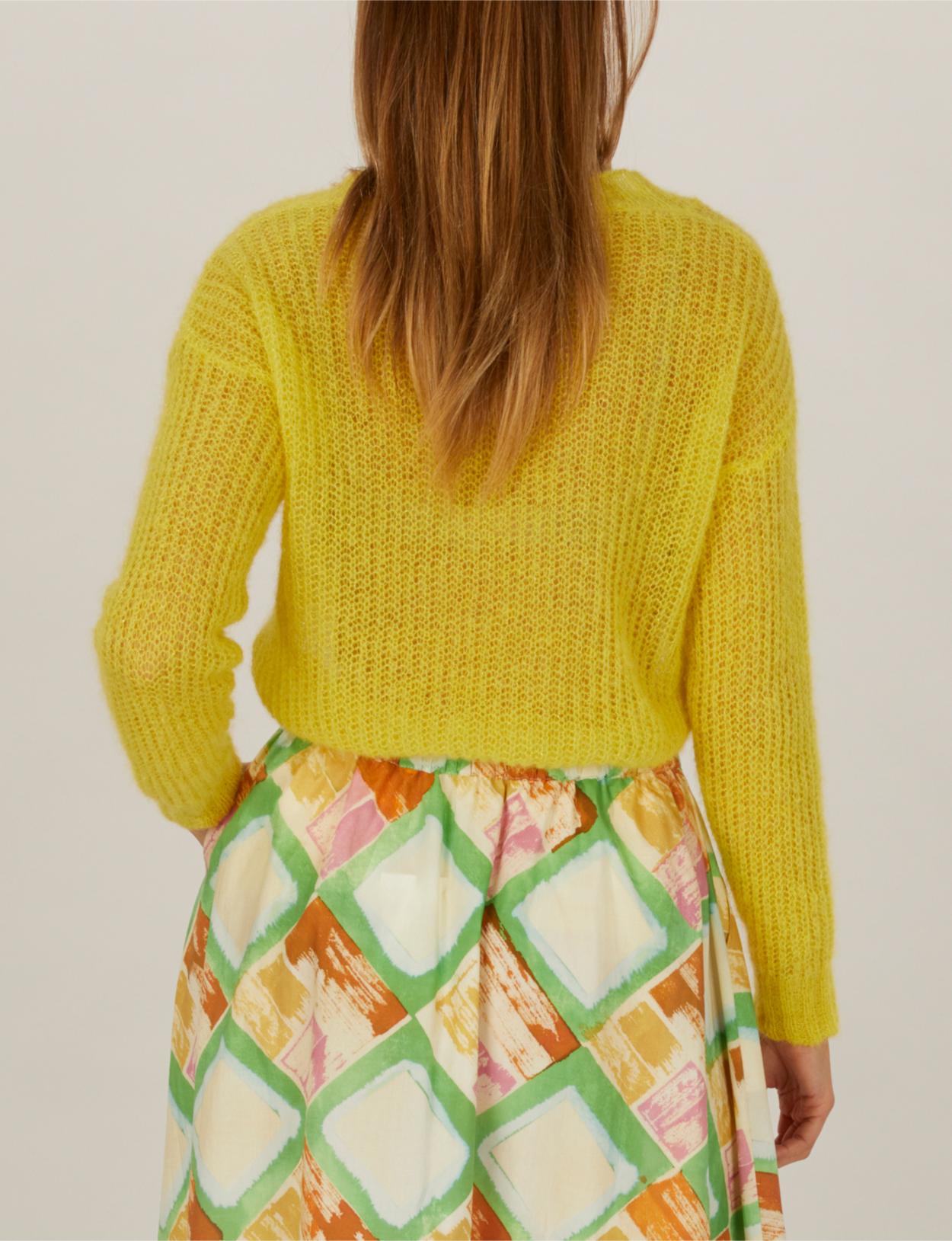 Soft Glitter Pullover In Yellow