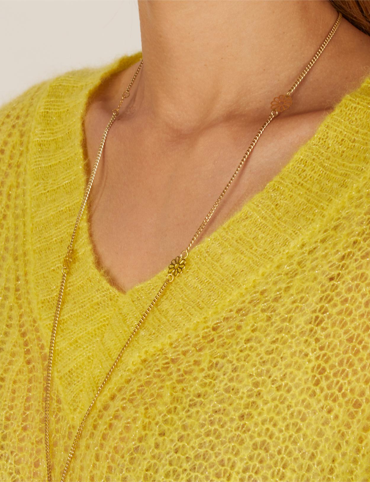Soft Glitter Pullover In Yellow