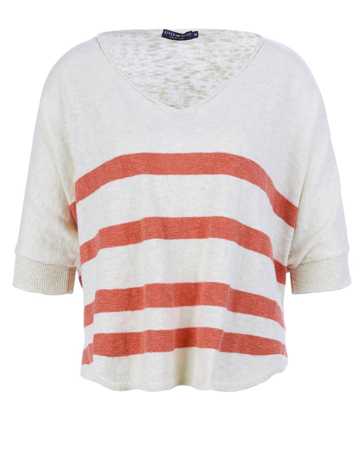 Oversized Striped Pullover In Pink - Roze