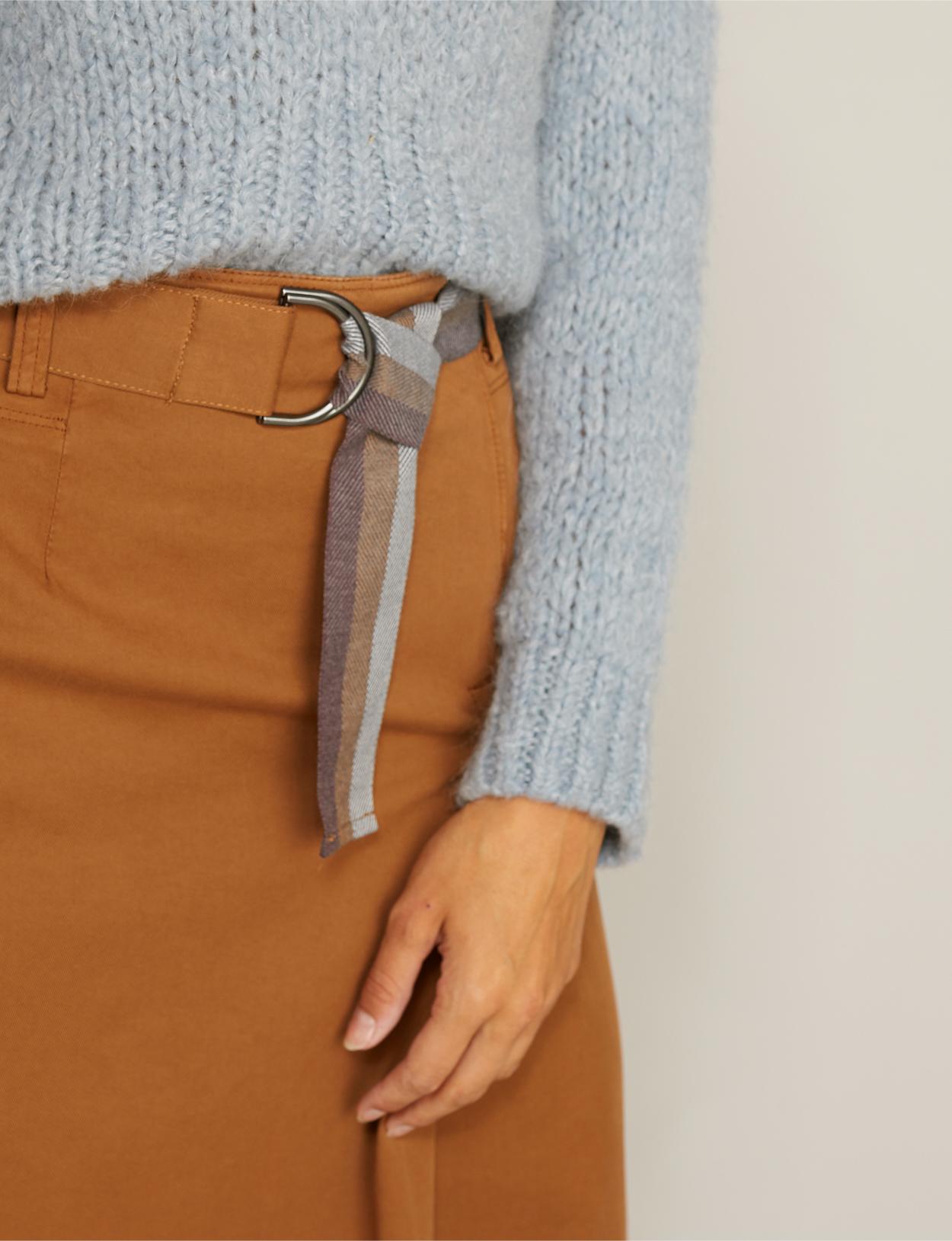 High Waist Midi Skirt In Brown - Marron