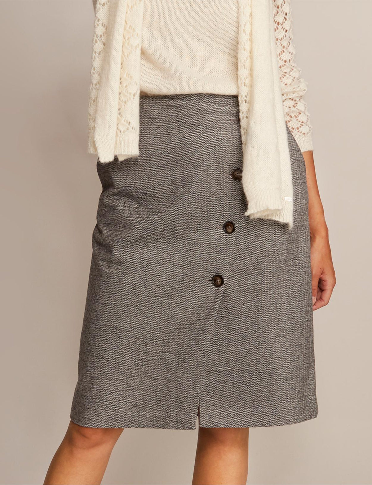 Asymmetric Midi Skirt In Brown - Bruin