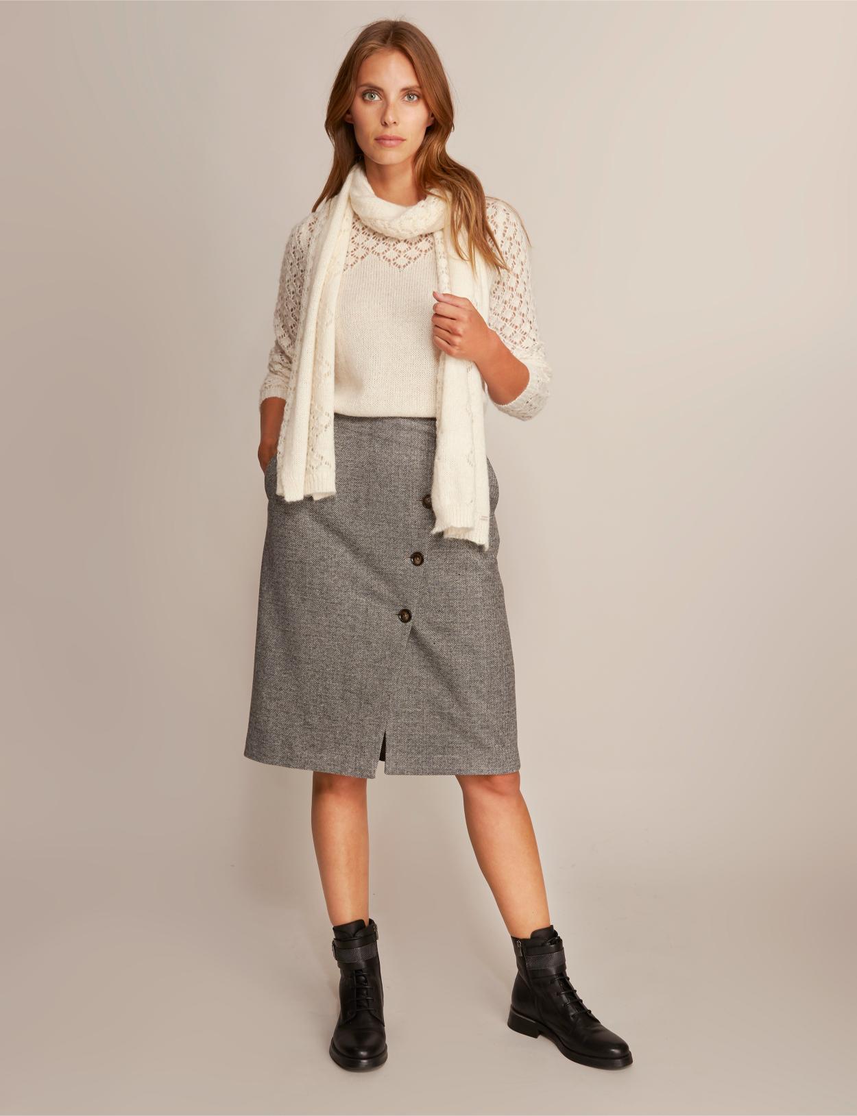 Asymmetric Midi Skirt In Brown - Marron