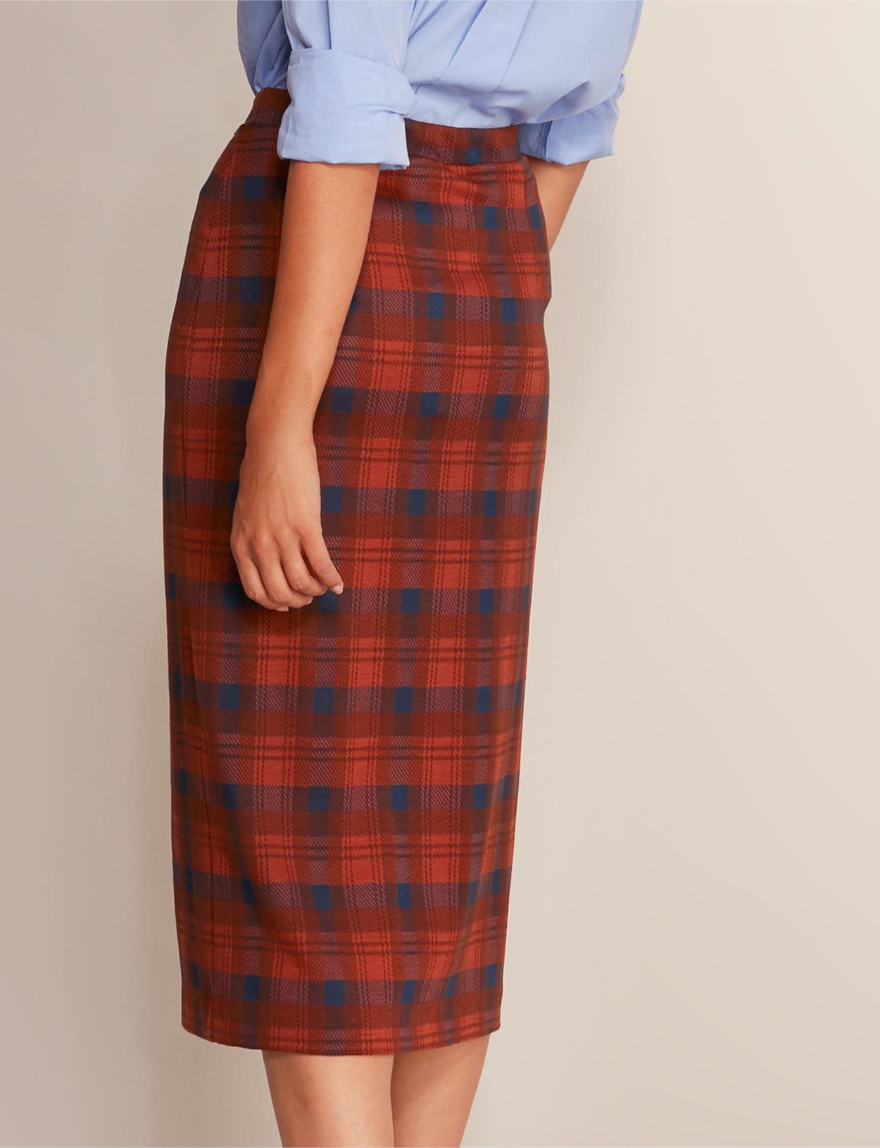 Jaquard Midi Skirt In Orange - Oranje