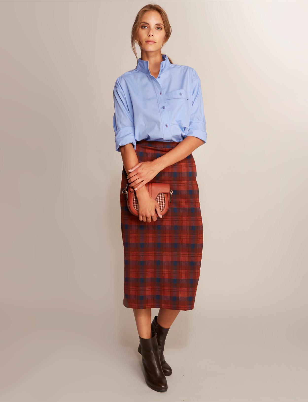 Jaquard Midi Skirt In Orange - Oranje