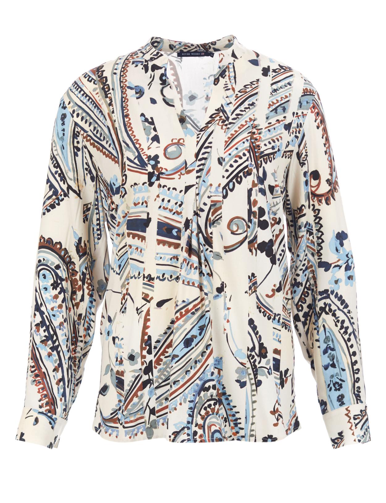 Viscose Popover Shirt In Multi - Meervoudig