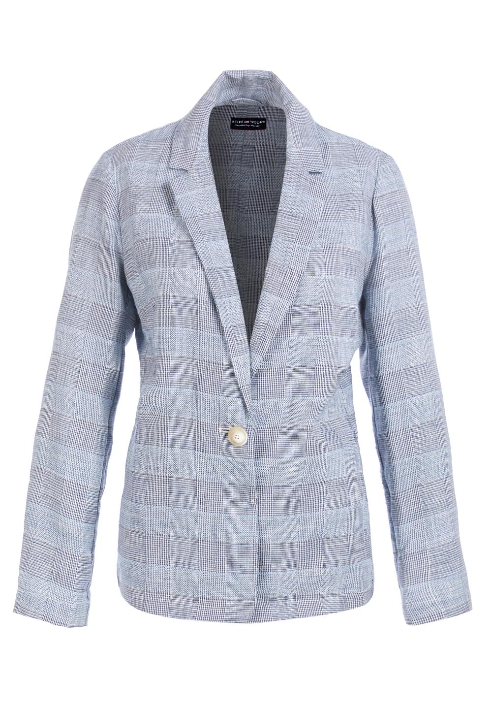 Checkered Blazer In Blue - Blauw