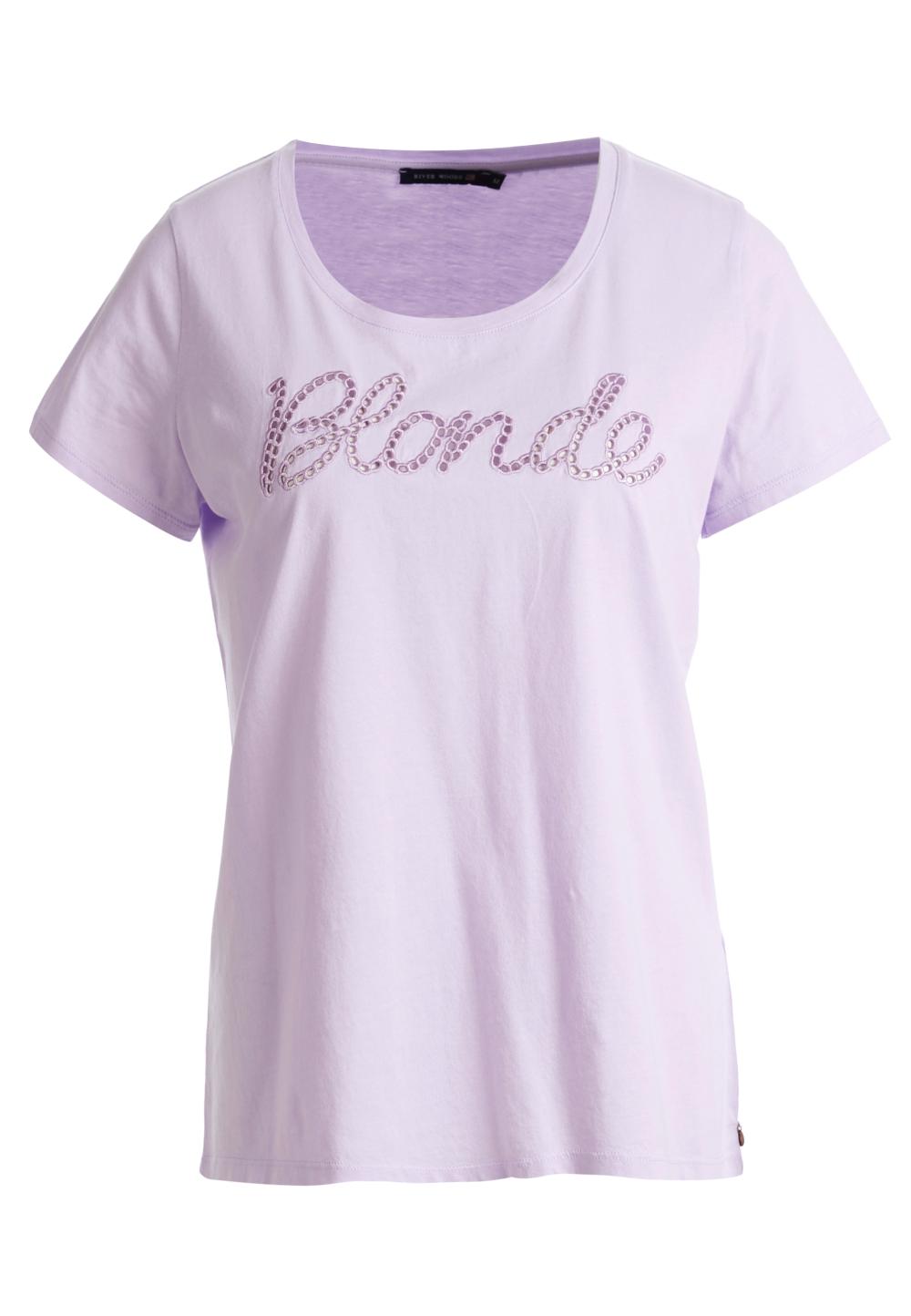 Basic Cotton Round Neck T-Shirt In Purple - Paars
