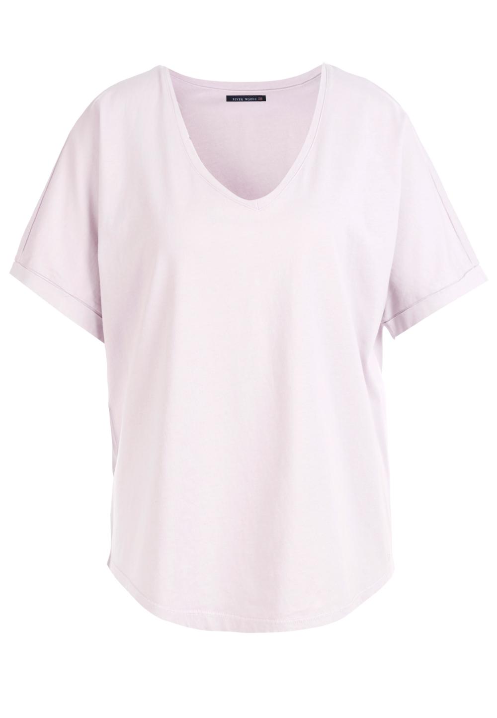 Loose V-neck T-shirt in Purple - W
