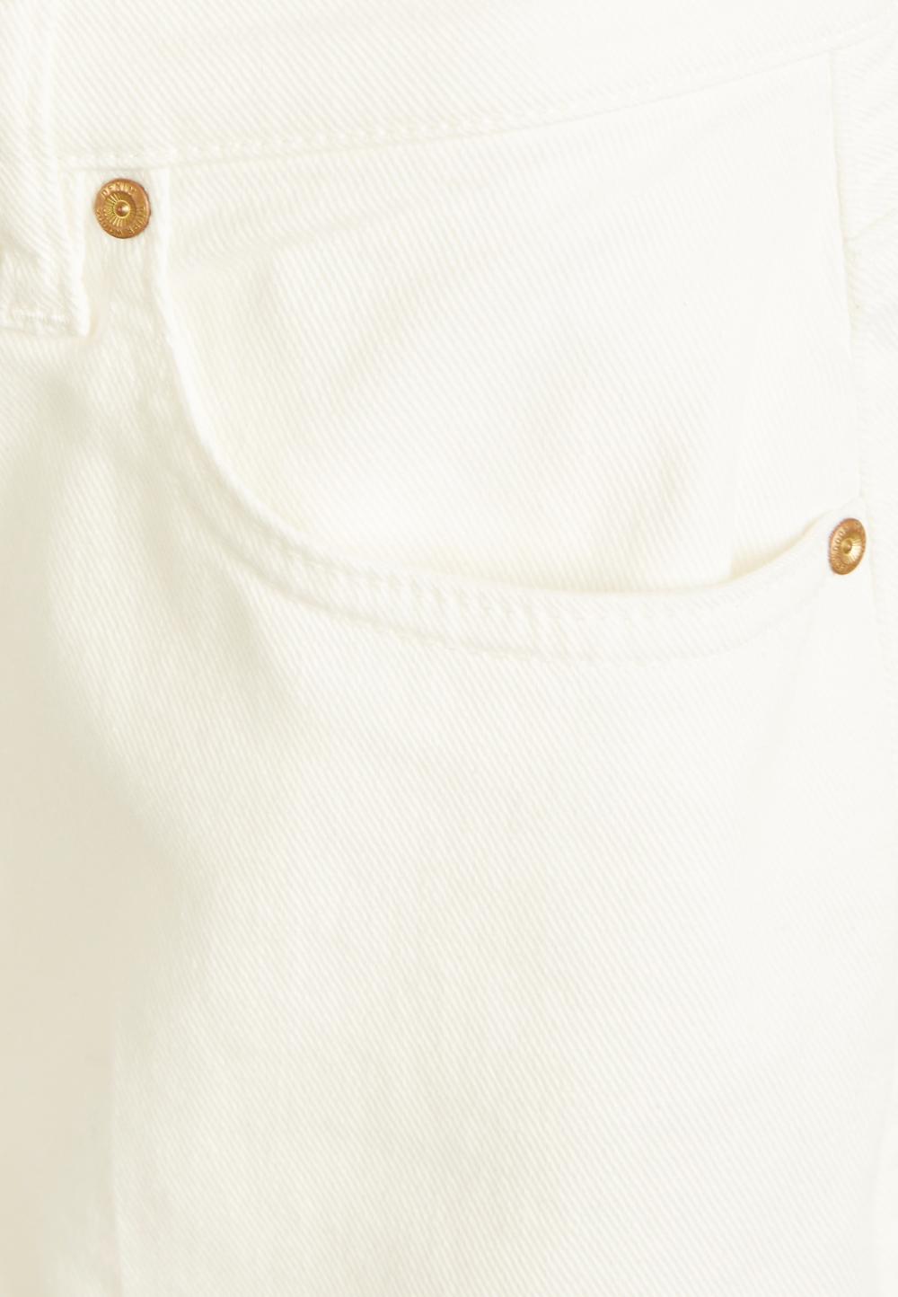 Wide Off White Cotton Pants In White - Wit
