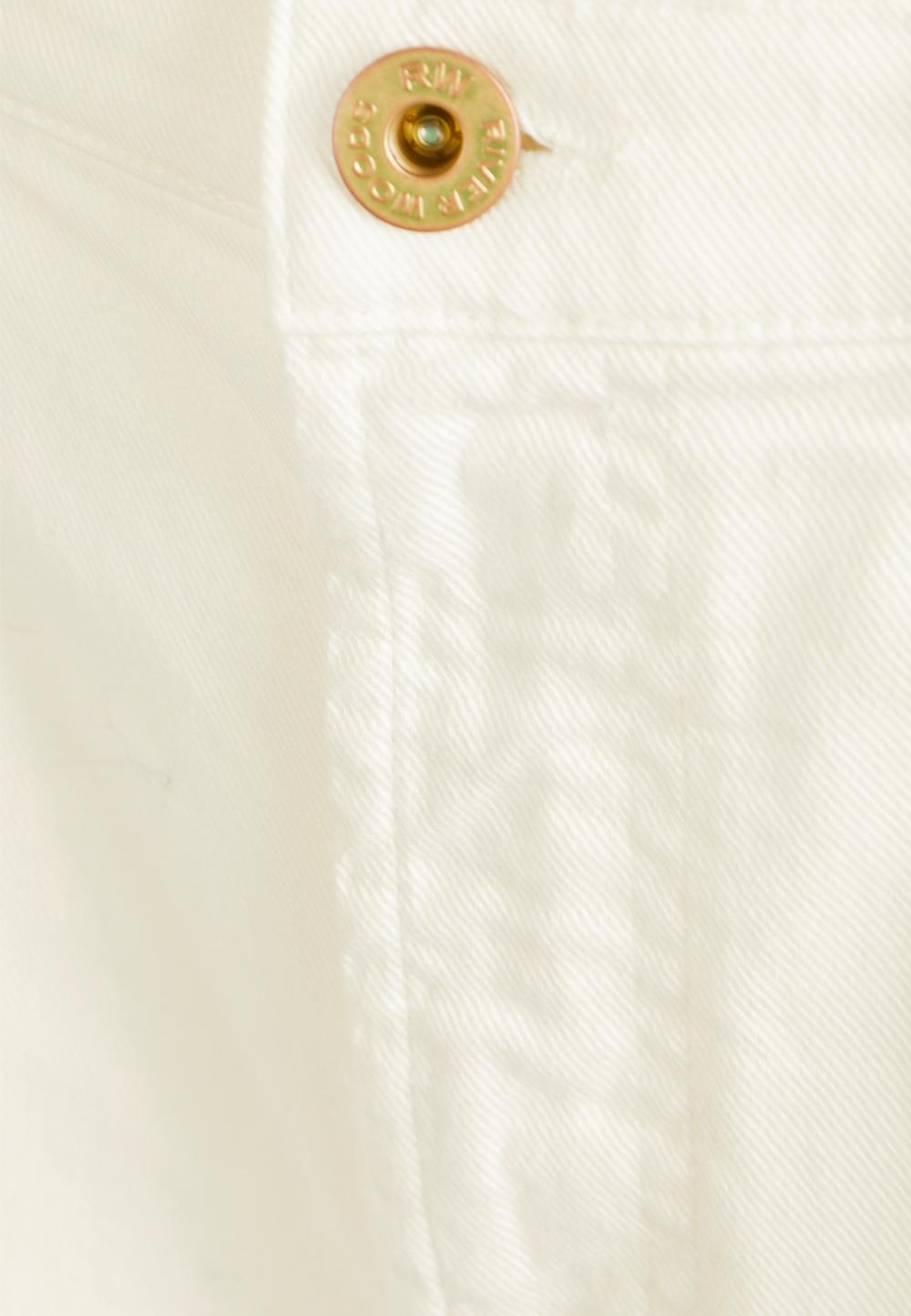 Wide Off White Cotton Pants In White - Wit