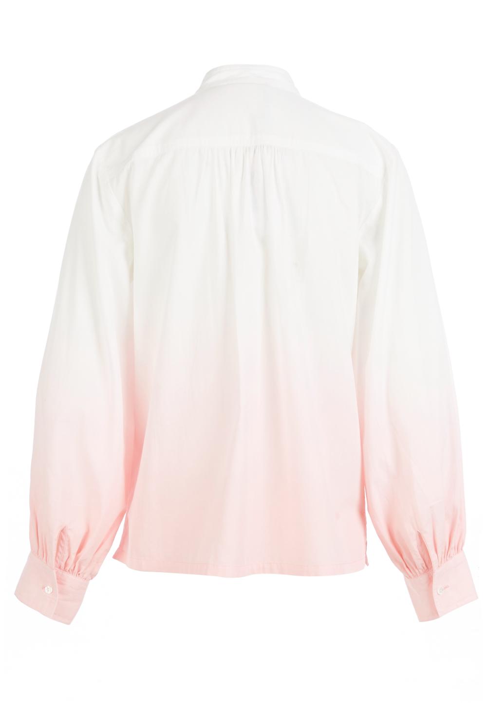 Dip-dye balloon sleeve shirt in White