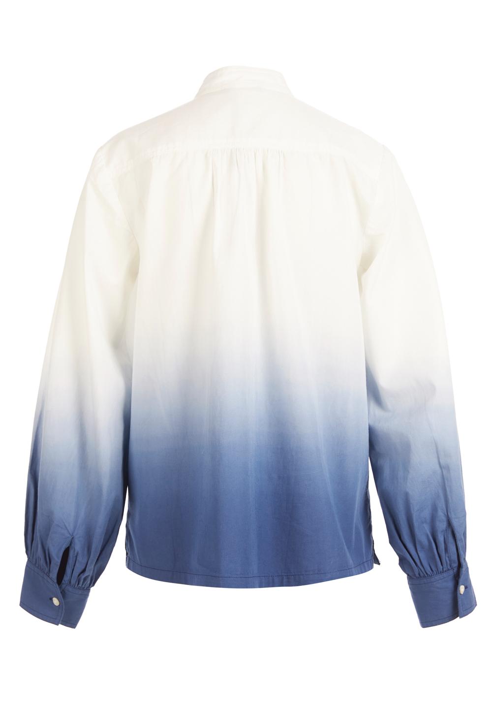 Dip-Dye Balloon Sleeve Shirt In White - Wit
