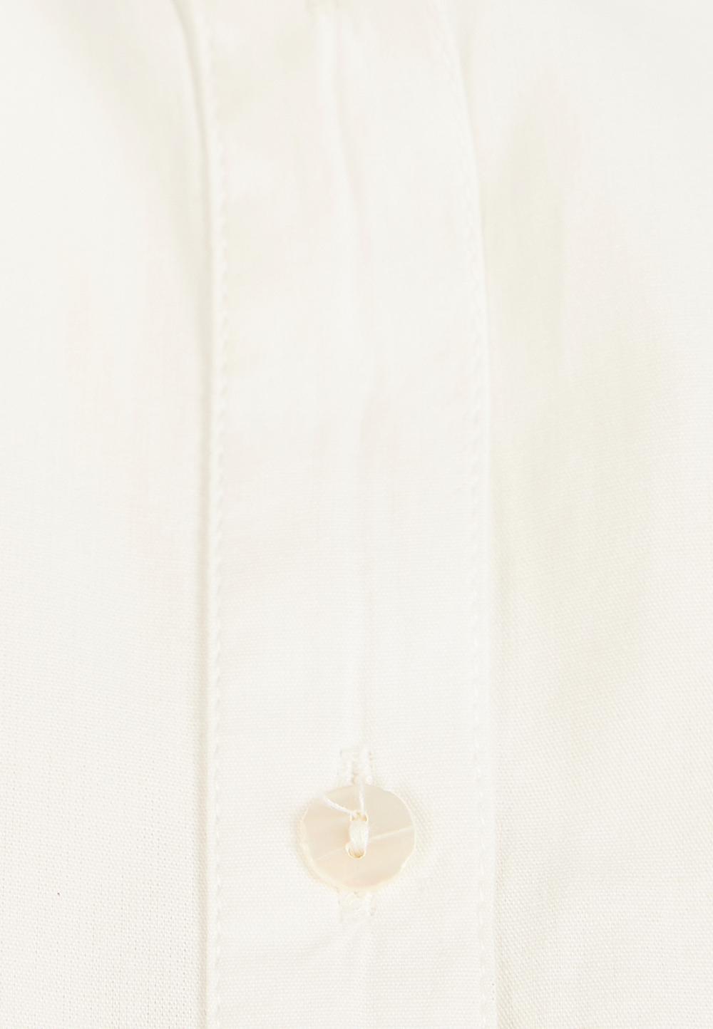 Dip-Dye Balloon Sleeve Shirt In White - Wit