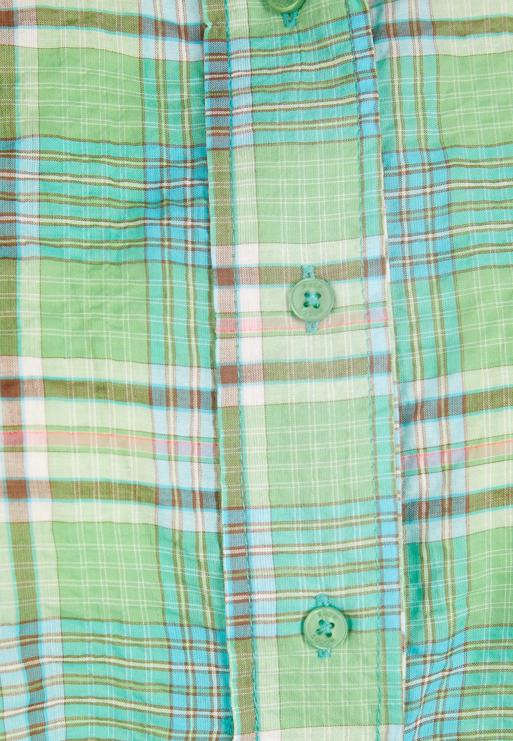 Shirt with ruffled collar in Multi