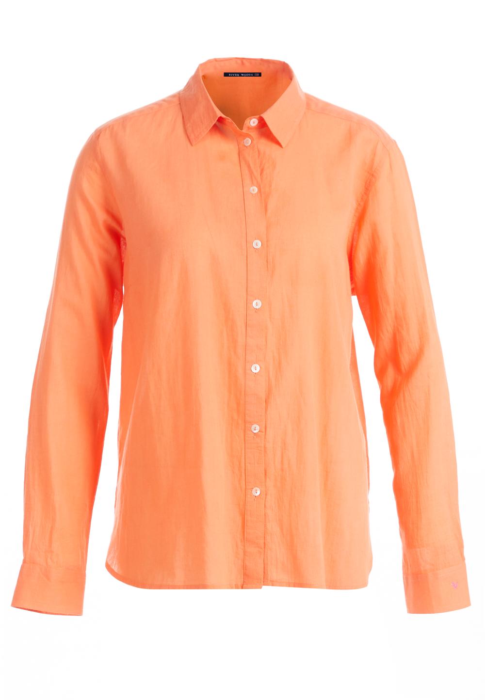 Basic Comfort Fit Shirt In Orange - Oranje