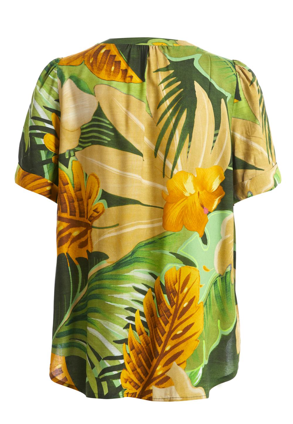 Rolled-up sleeves shirt in Green - W