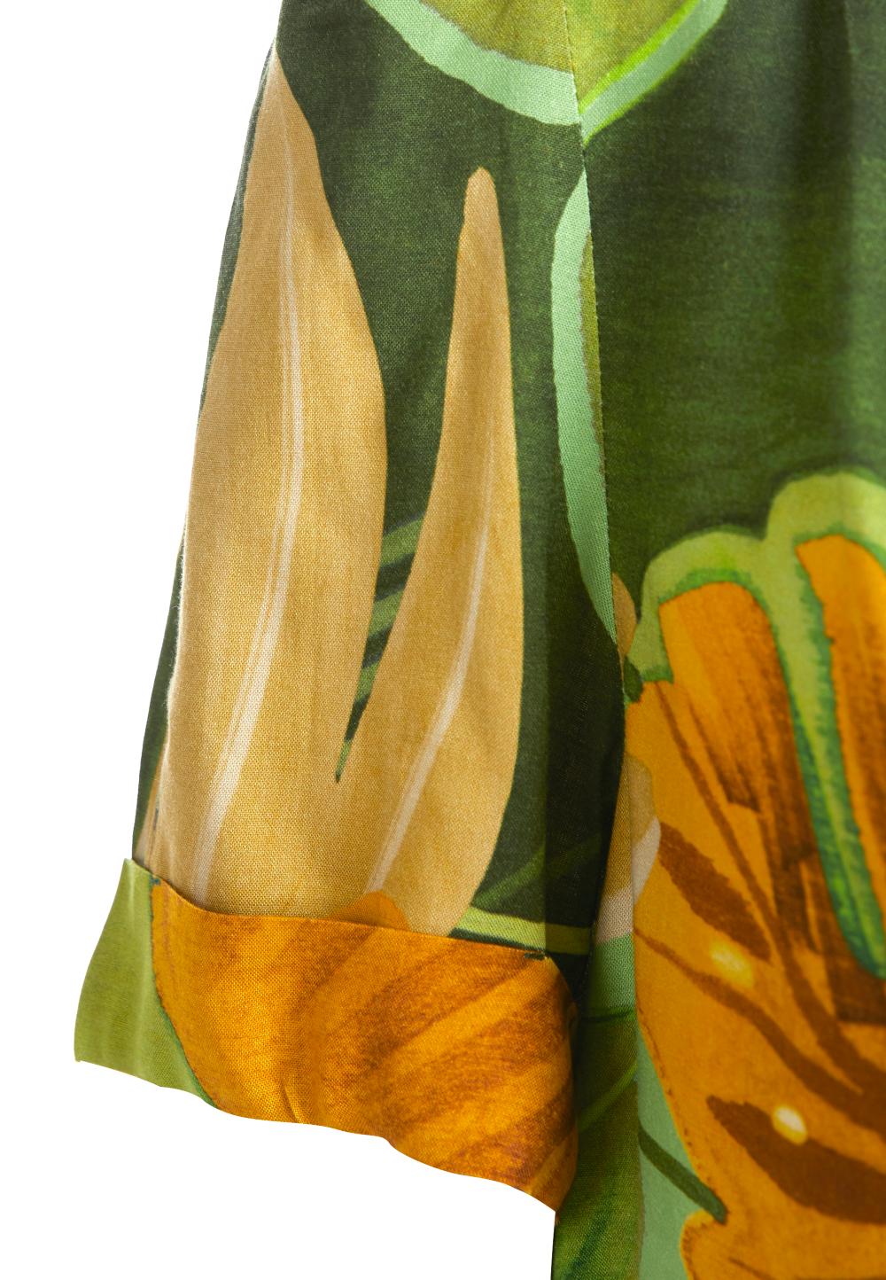 Rolled-up sleeves shirt in Green - W