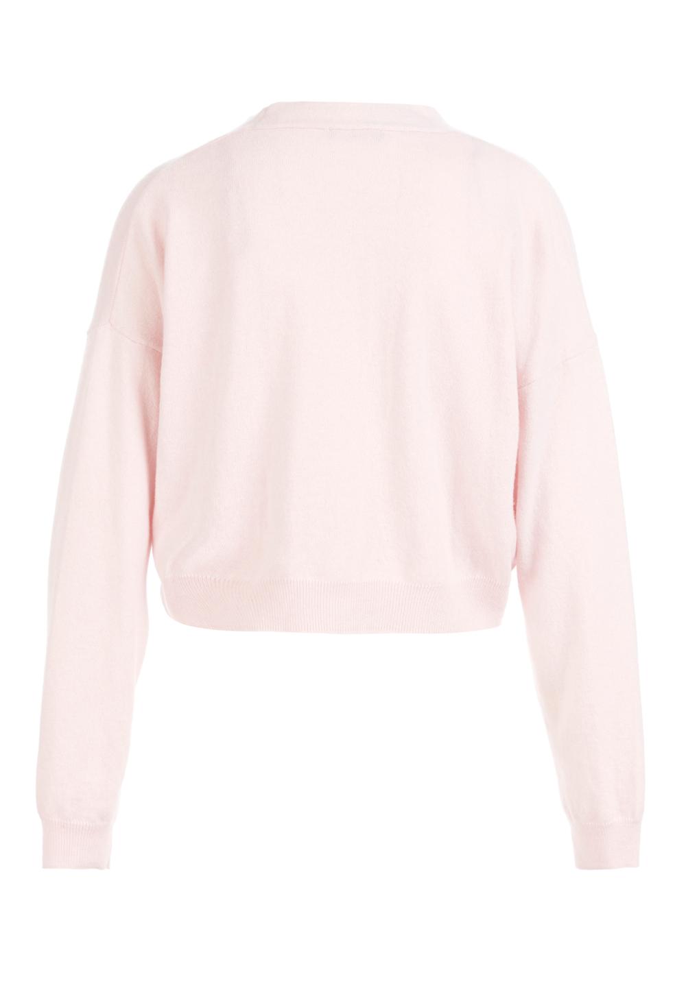 Basic V-Neck Cardigan In Pink - Roze
