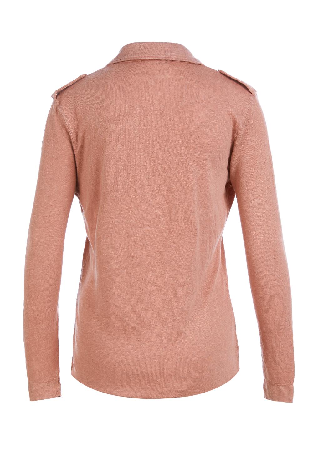 Linen polo in Pink