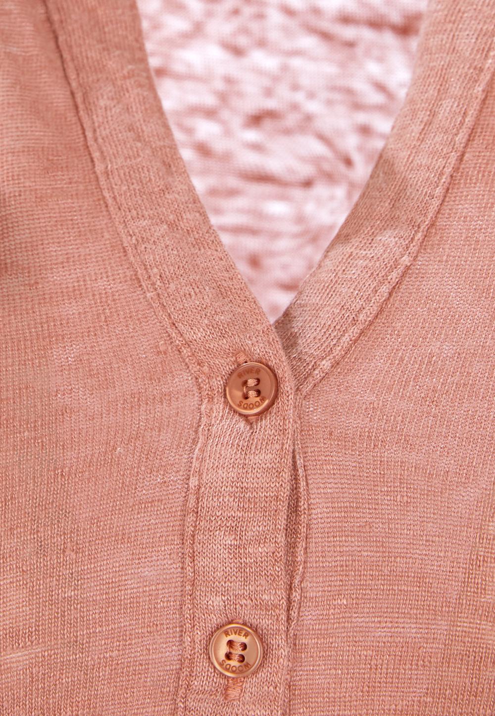 Linen polo in Pink