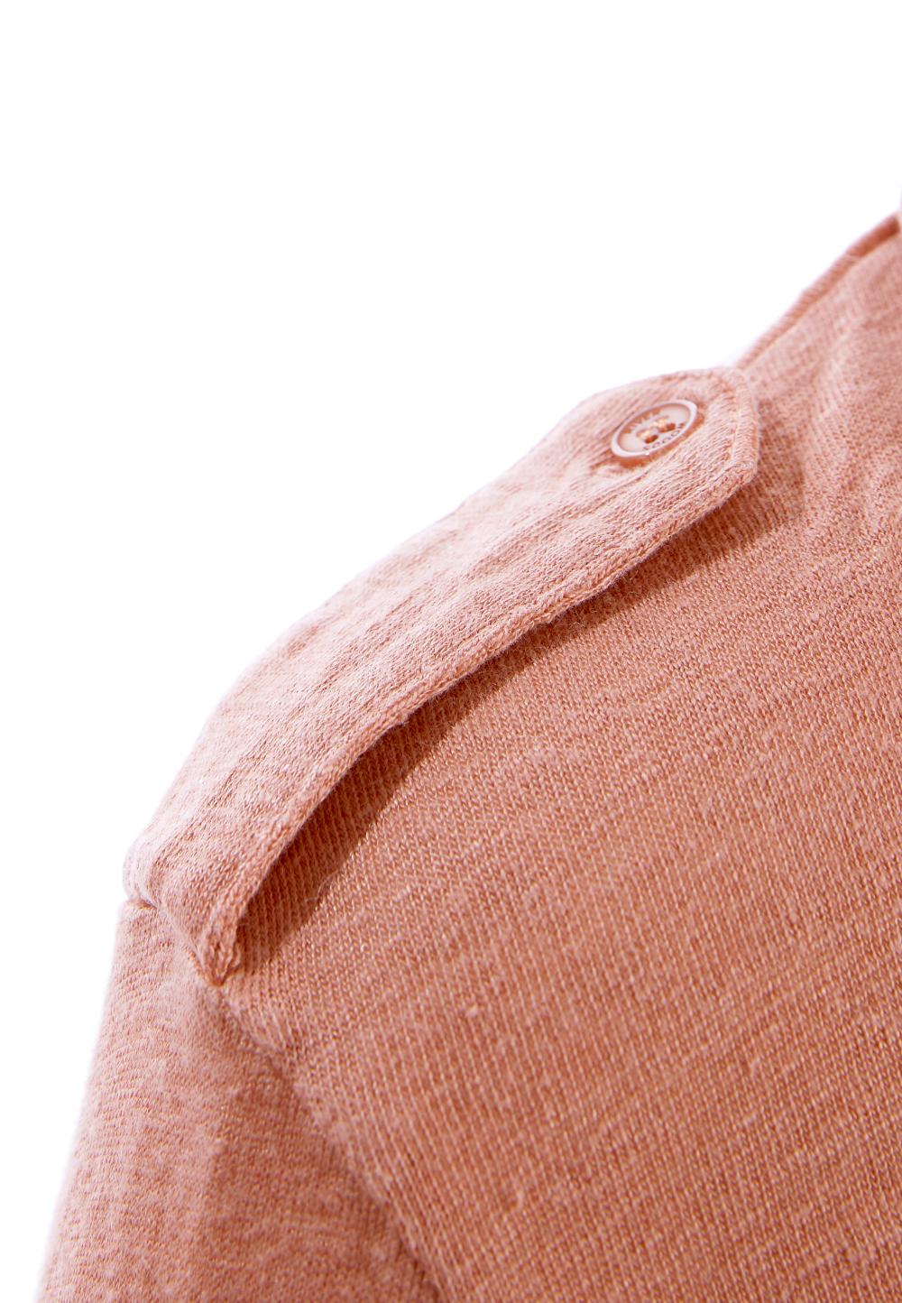 Linen polo in Pink