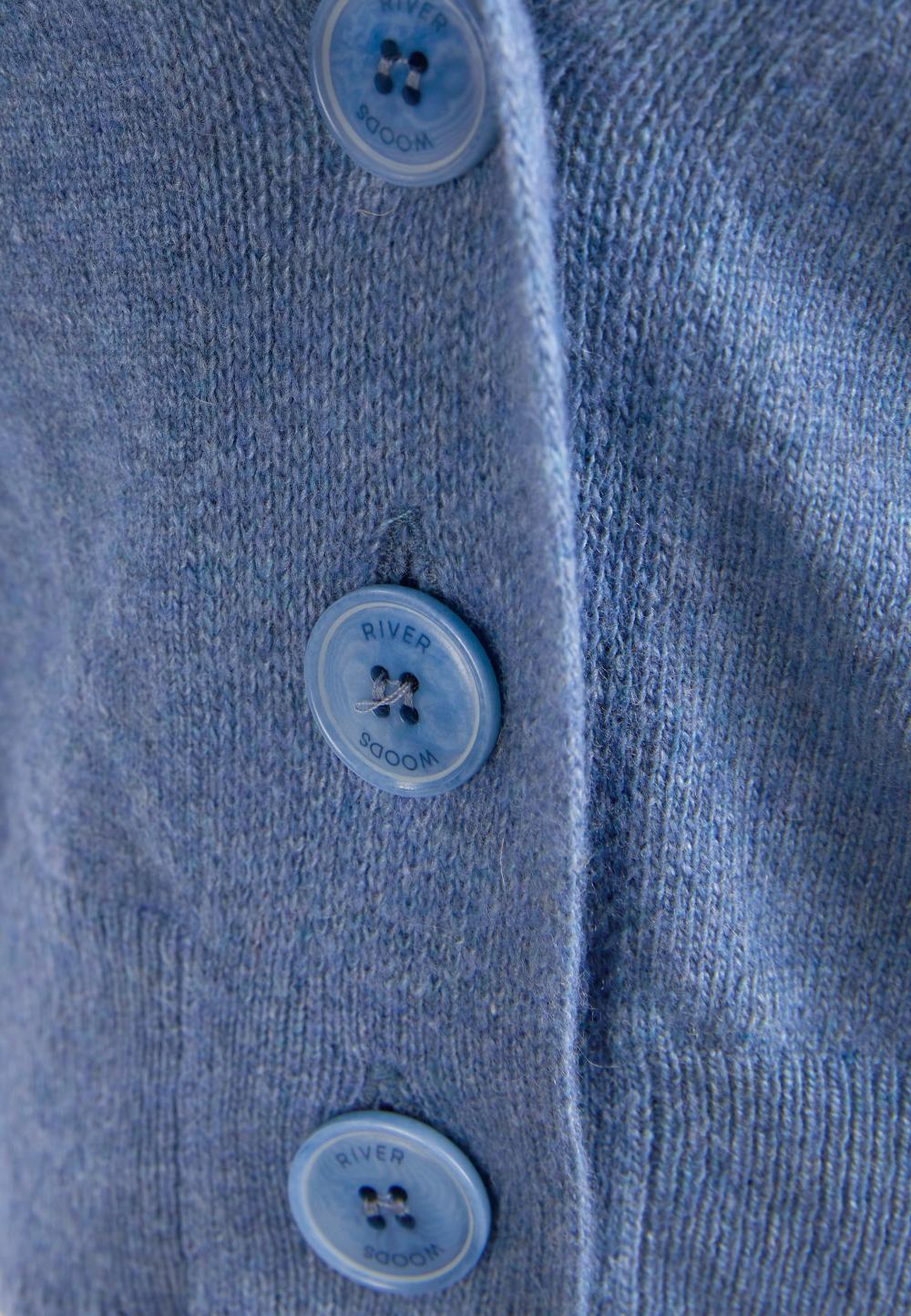 Basic V-Neck Cardigan In Blue - Bleu