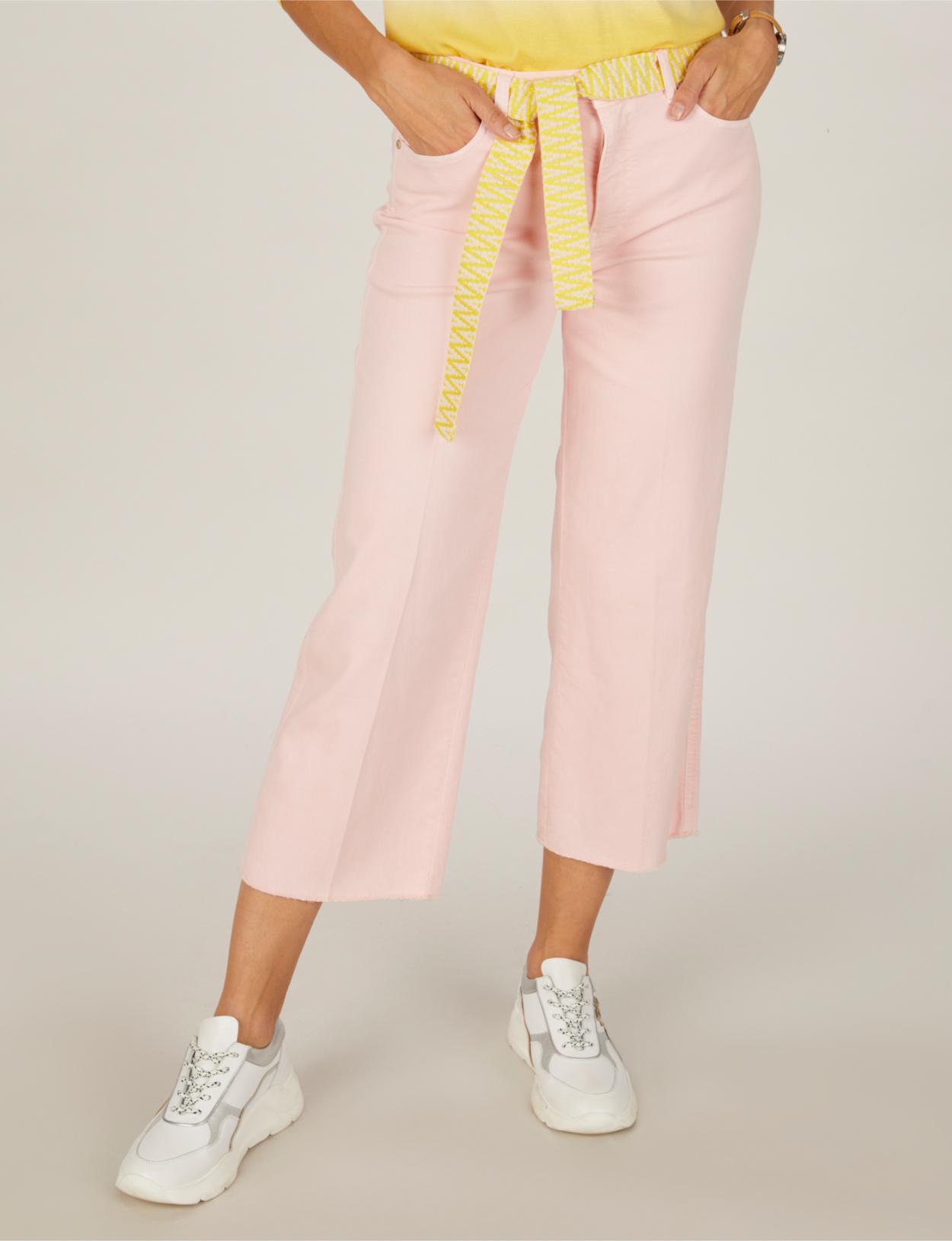 Wide Cotton Pants In - Roze