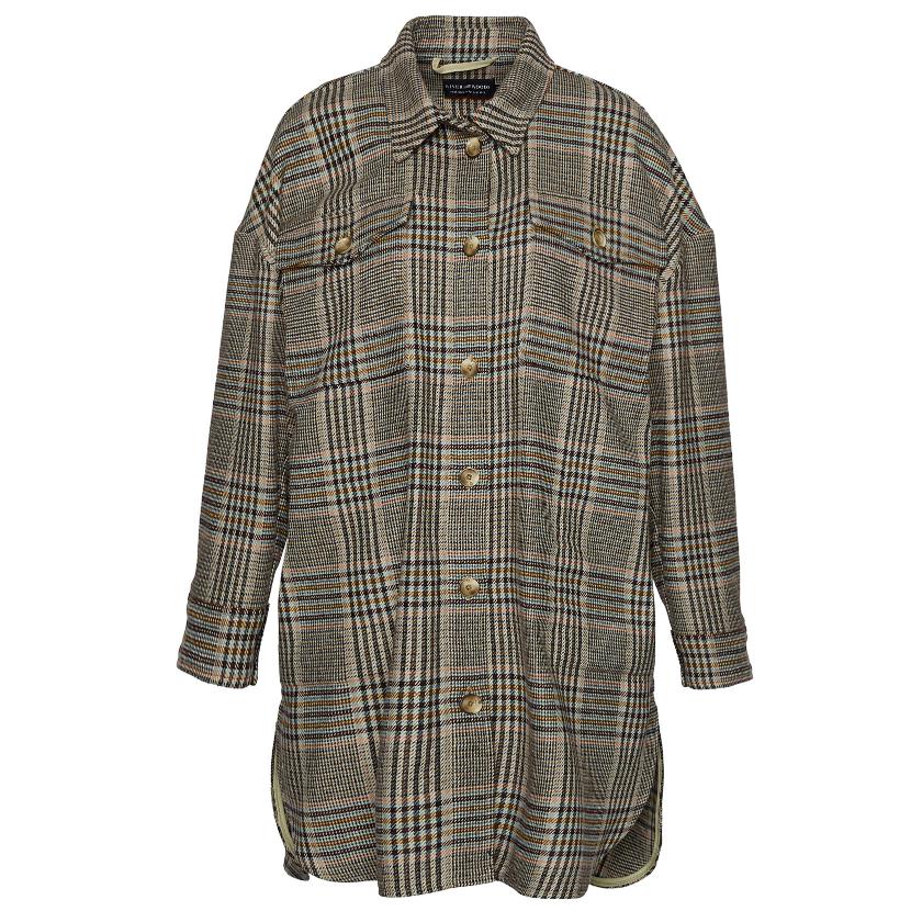 Checkered Shirt Coat - Multi