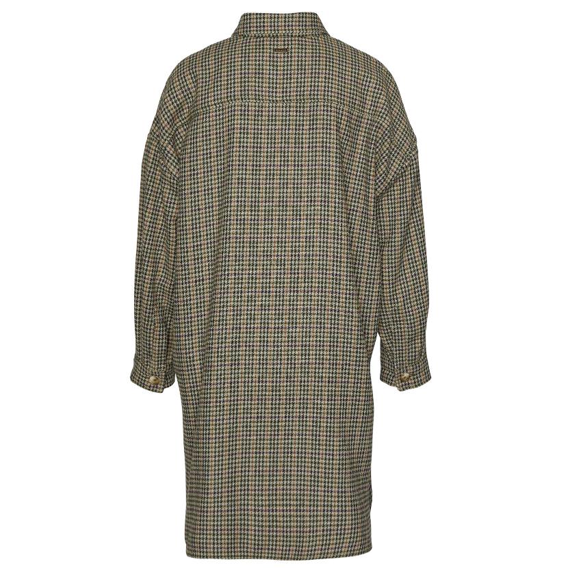 Pied De Poule Shirt Coat In Green - Groen