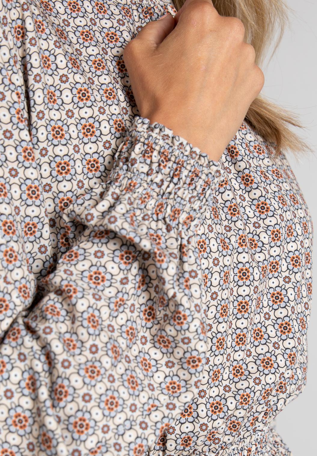 Dress With Smock Detail In Multi - Multi