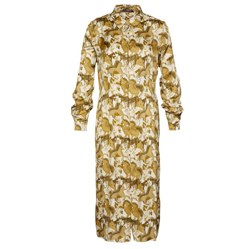 Fitted Waist Midi Dress In - Multi