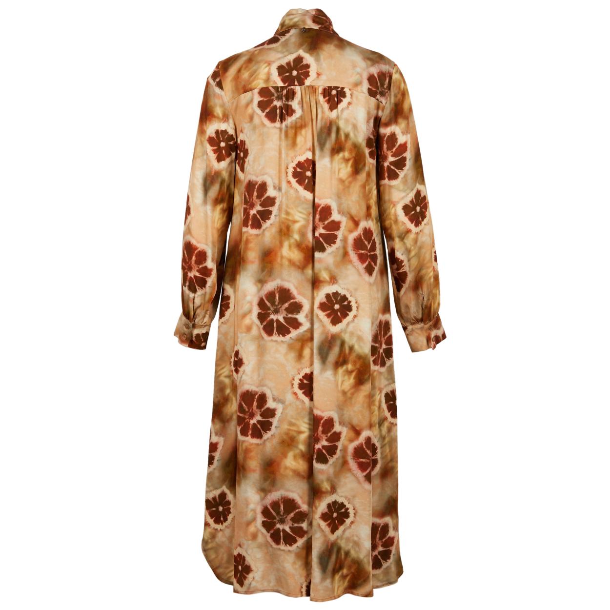 Shirt Dress With Collar Ribbon In Multi - Multi