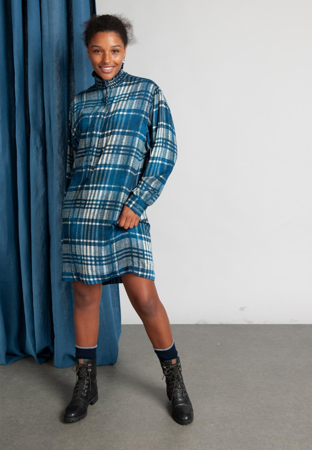 Straight Viscose Dress In Multi - Multi