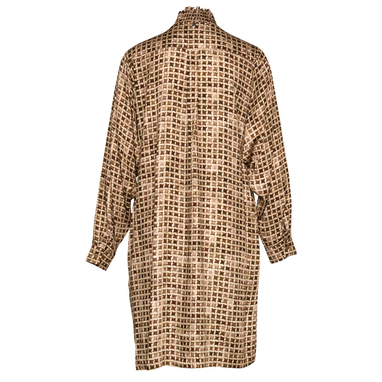 Straight Viscose Dress In Brown - Marron