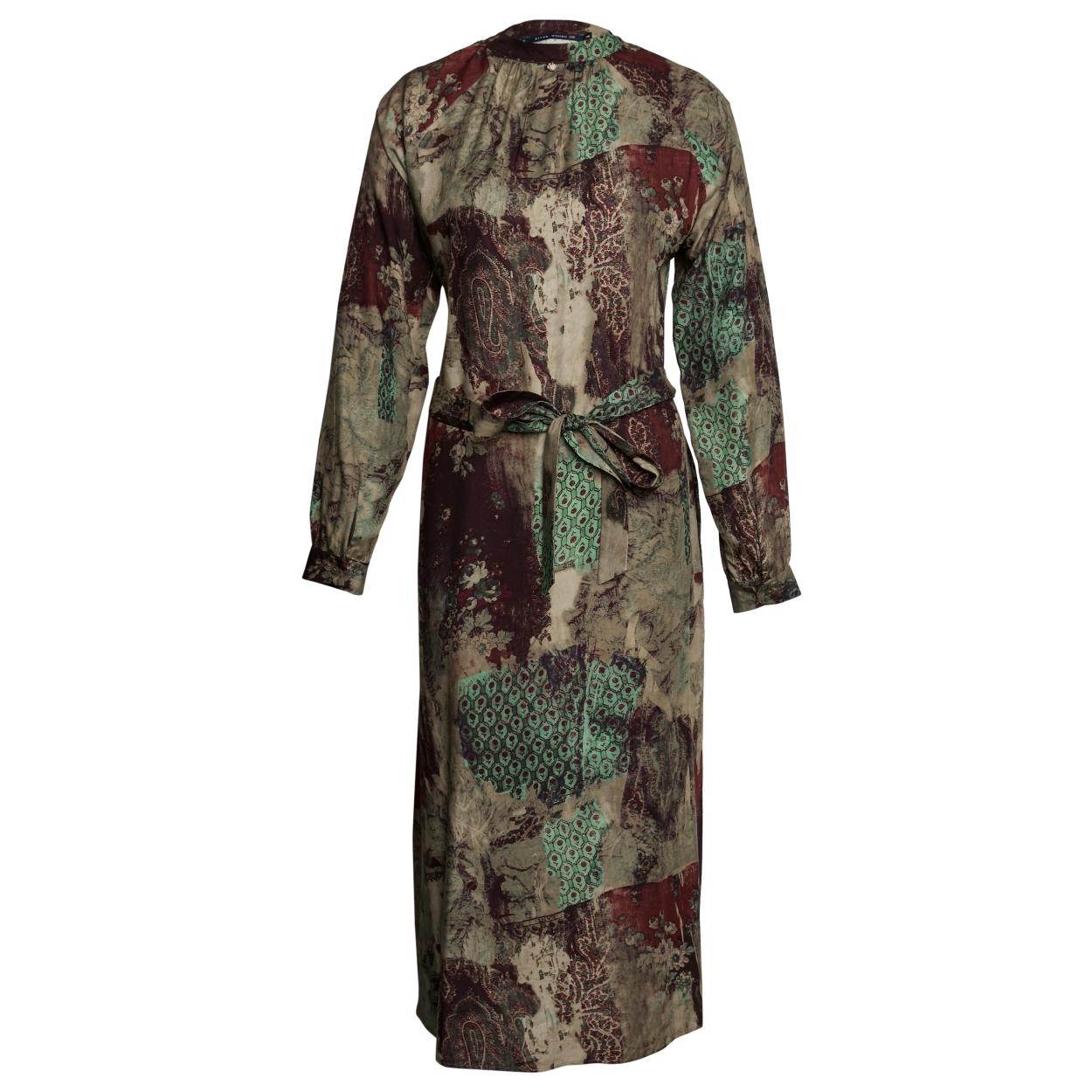 Viscose Midi Dress In Multi - Meervoudig
