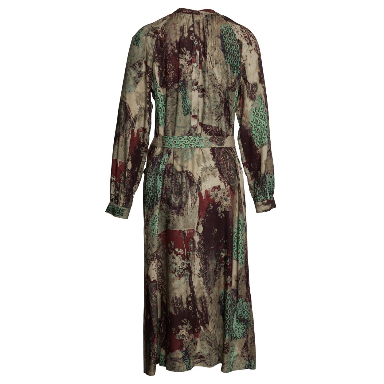 Viscose Midi Dress In Multi - Meervoudig