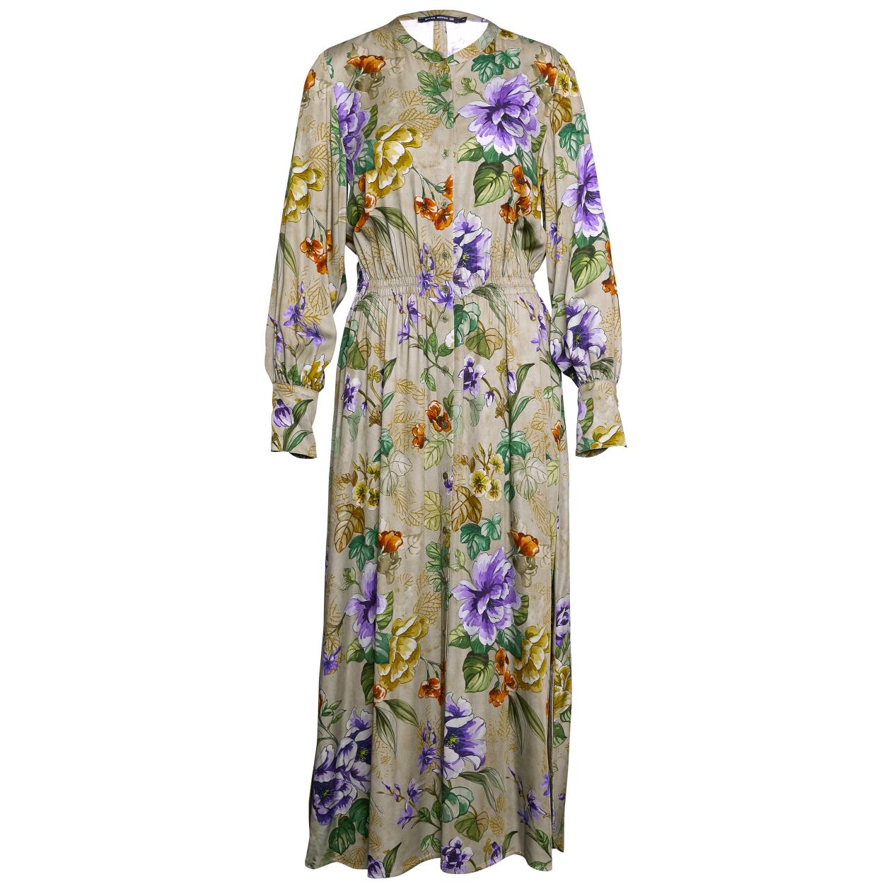 Dress With Balloon Sleeves In Multi - Meervoudig
