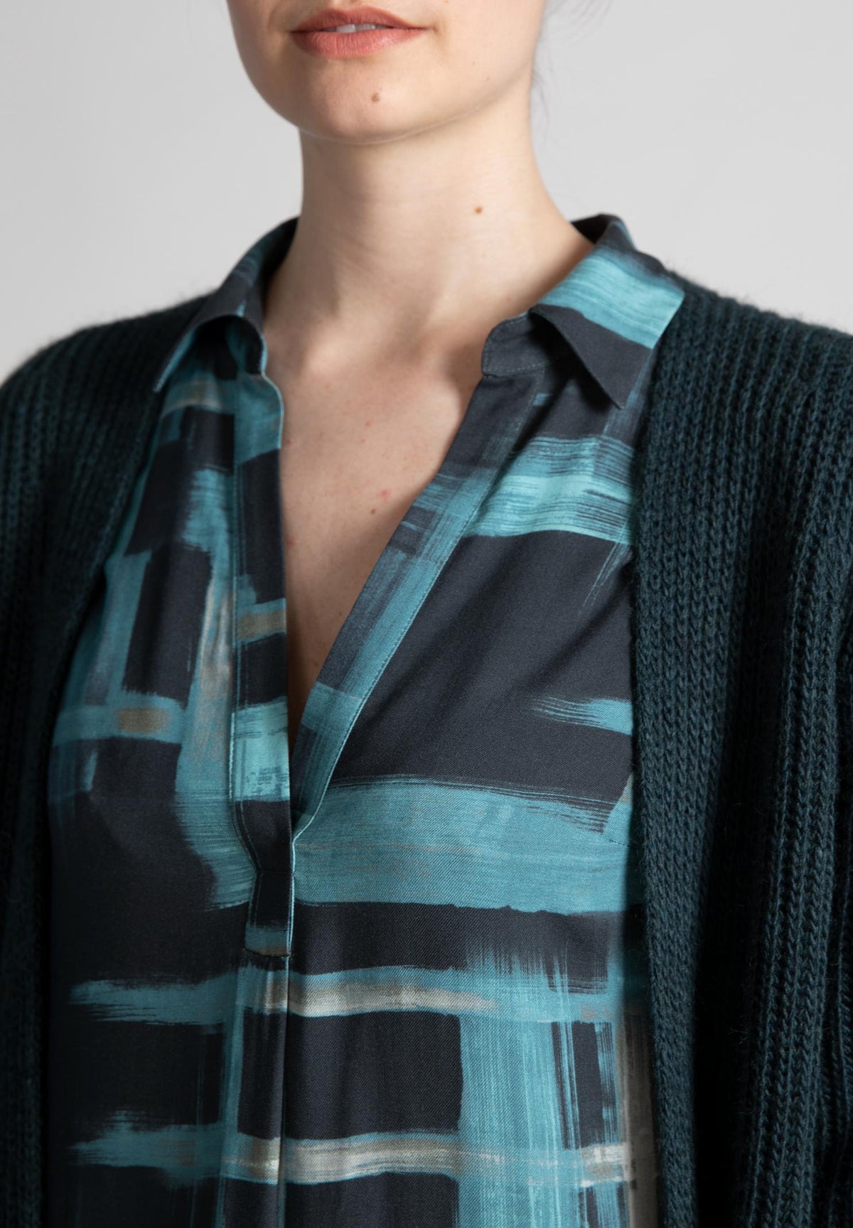 Viscose Slipover Dress In Blue - Blauw