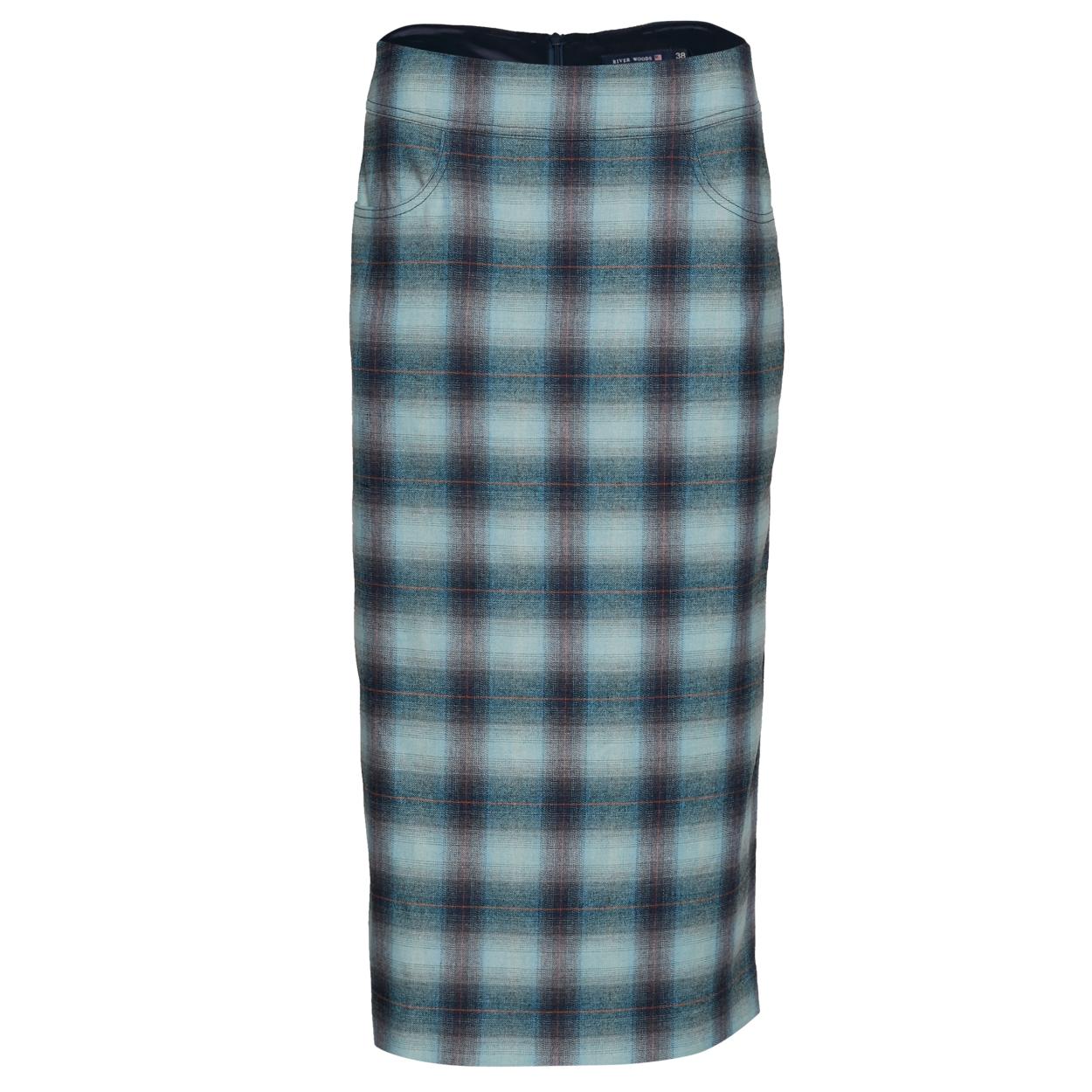 Pencil Skirt In Blue - Meervoudig